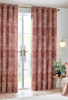 Nola Eyelet, Chestnut - Ready Made Curtains
